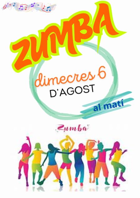 Cartel “Zumba” Miércoles 6 de agosto a las 10:00 h.